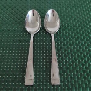 Reed & Barton BENSON Soup Spoons Lot Set of 2, 18/10 Stainless Glossy Place Oval